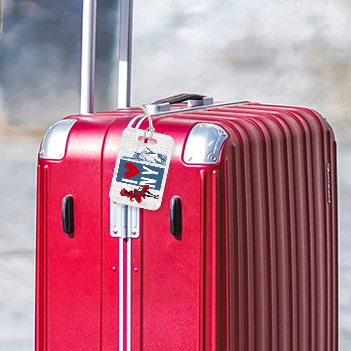 LT298 I Love NY (New York) Novelty Funny Unique Designer Gift Glossy Plastic Suitcase Luggage Tag