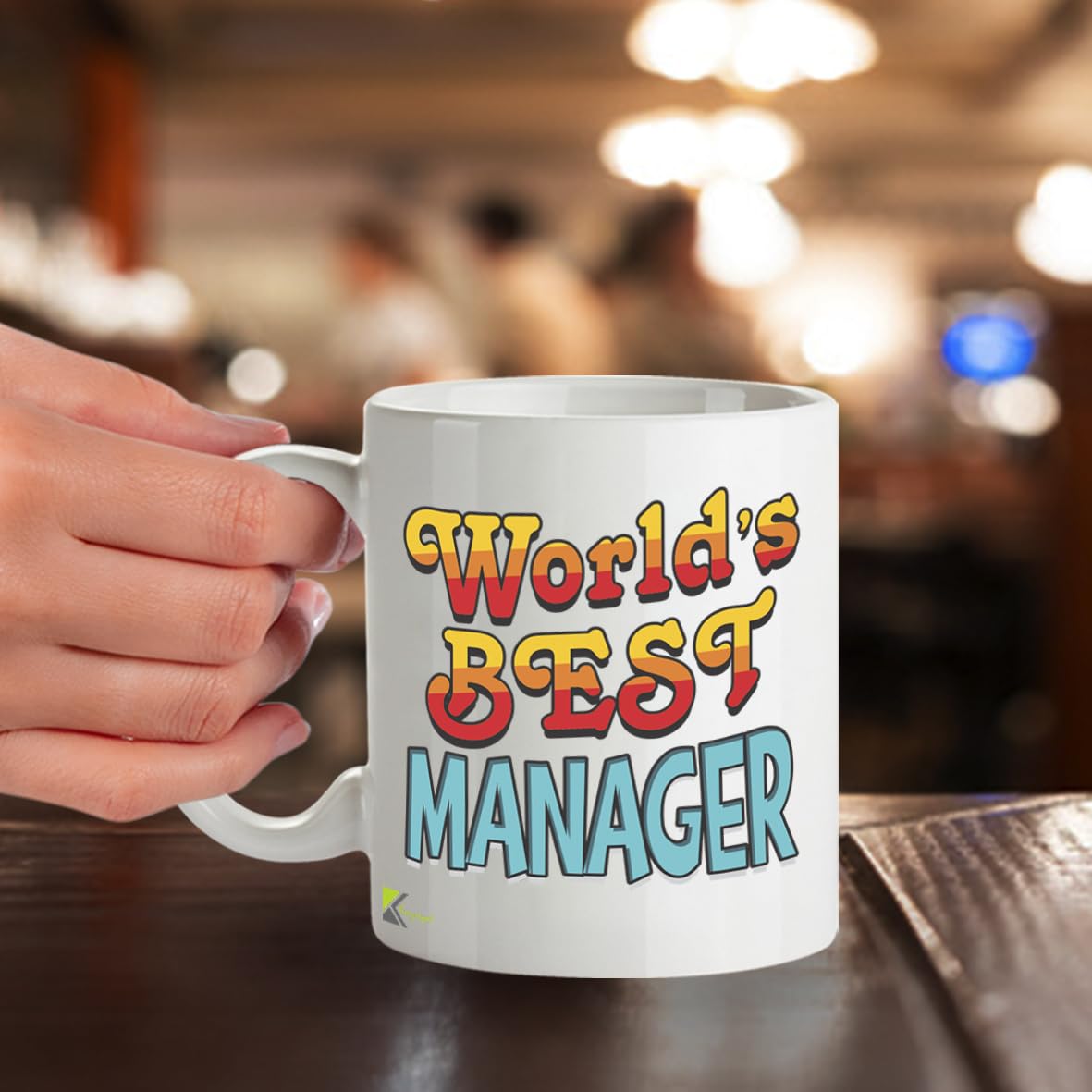 Kruzroyal DZ838 World's Best Manager Mug 11oz - White Ceramic Coffee & Tea Cup for Boss, Leader, Mentor - Ideal Birthday, Leaving or Thank You Present