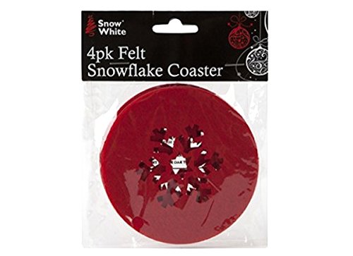 Christmas Red Snowflake Dinner Table (Set of 4 Coasters)