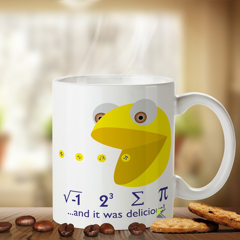 Kruzroyal I Ate Pie Mug - Funny Math Geek Gift, 11oz Ceramic Coffee Cup, Novelty Teacher Present
