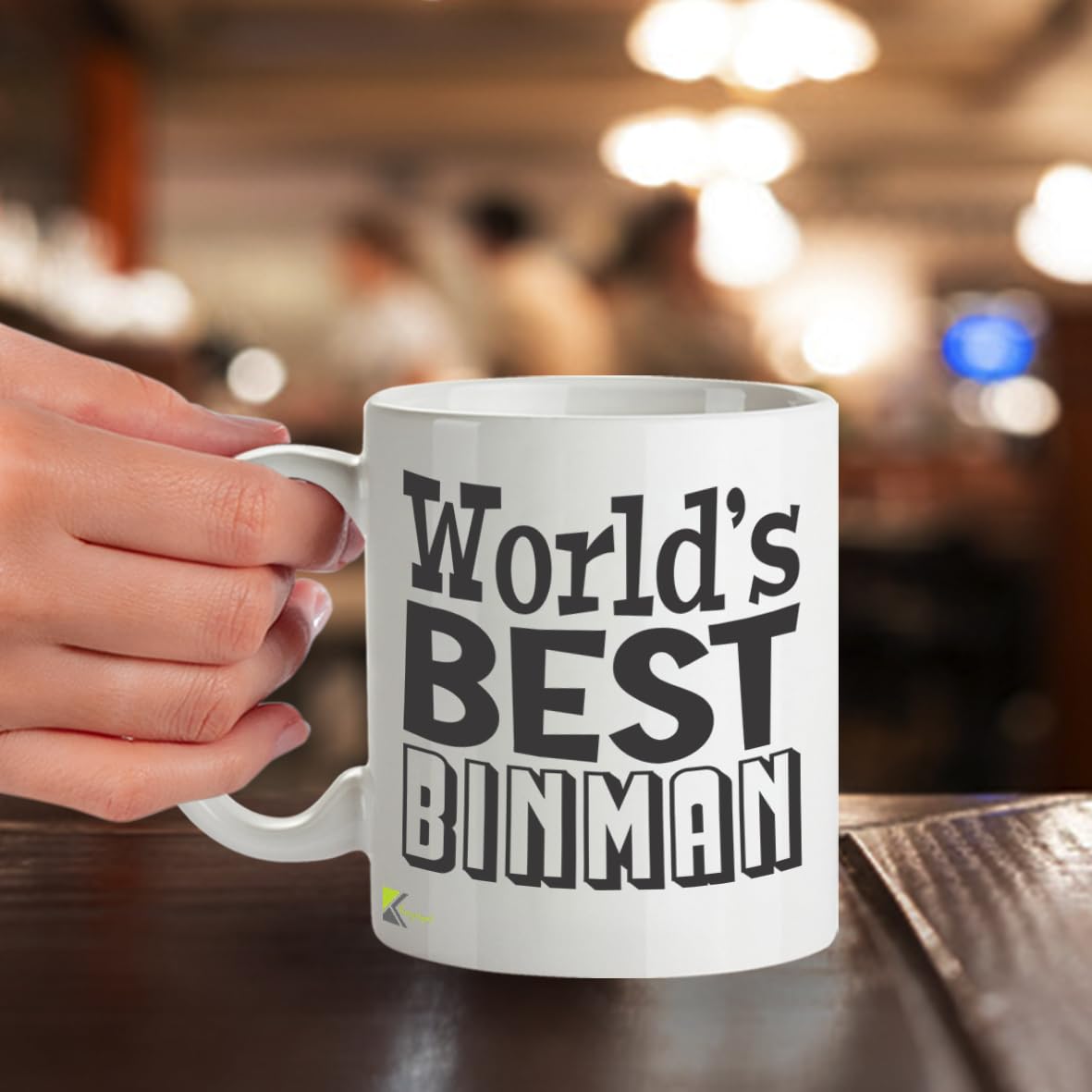 Kruzroyal DZ831 World's Best Binman Mug 11oz - White Ceramic Coffee & Tea Cup for Refuse Collector - Funny Birthday, Thank You Present for Dad, Husband