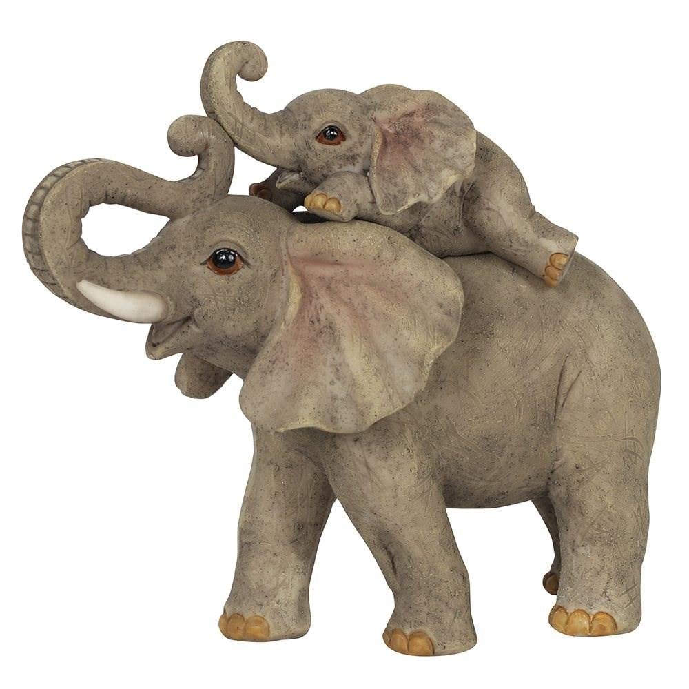 Something Different FO_66338 Mother and Baby Ornament | Elephant Adventures | 2pcs. 290g, Grey