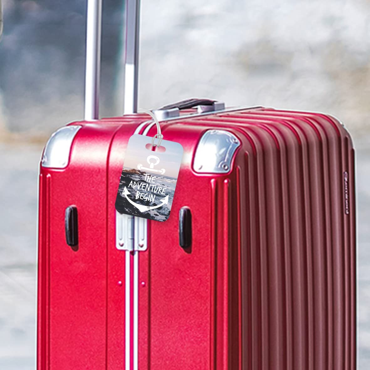 LT046 The Adventure Begin Novelty Funny Unique Designer Gift Glossy Plastic Suitcase Luggage Tag