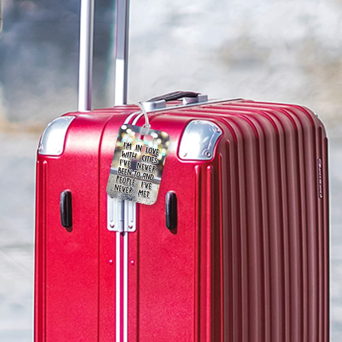 LT220 I'm in Love with Cities I've Never Been to and People I've Never met Novelty Funny Unique Designer Gift Glossy Plastic Suitcase Luggage Tag