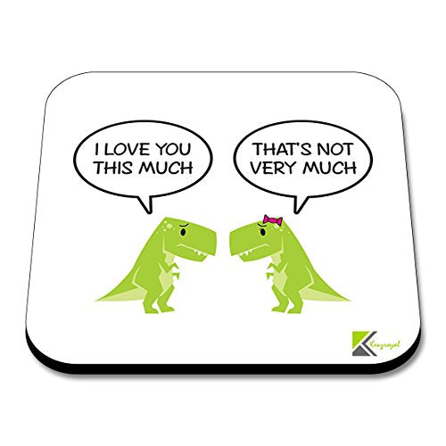 CS192 I Love You This Much, That's Not Very Much. / Valentine's Day Gift Novelty Funny Coffee Tea Drink Gift Glossy MDF Wooden Coaster