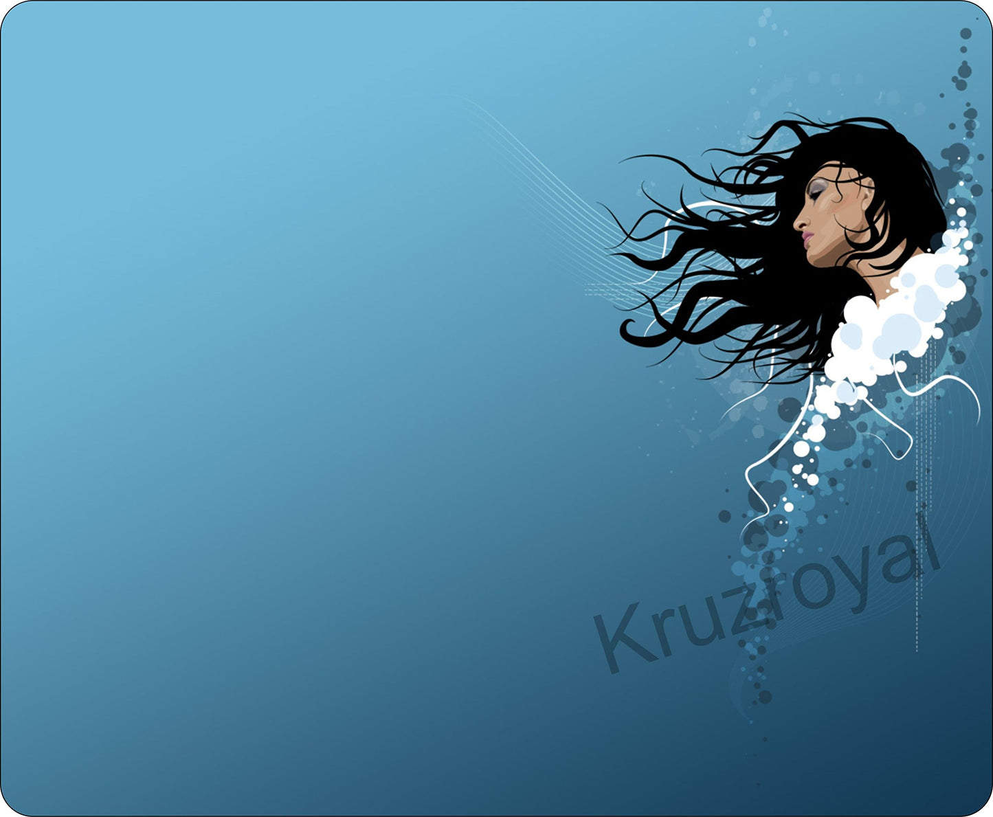 Blue Lady Vector Mousemat/Pad Anti Slip Computer PC Mouse Mat