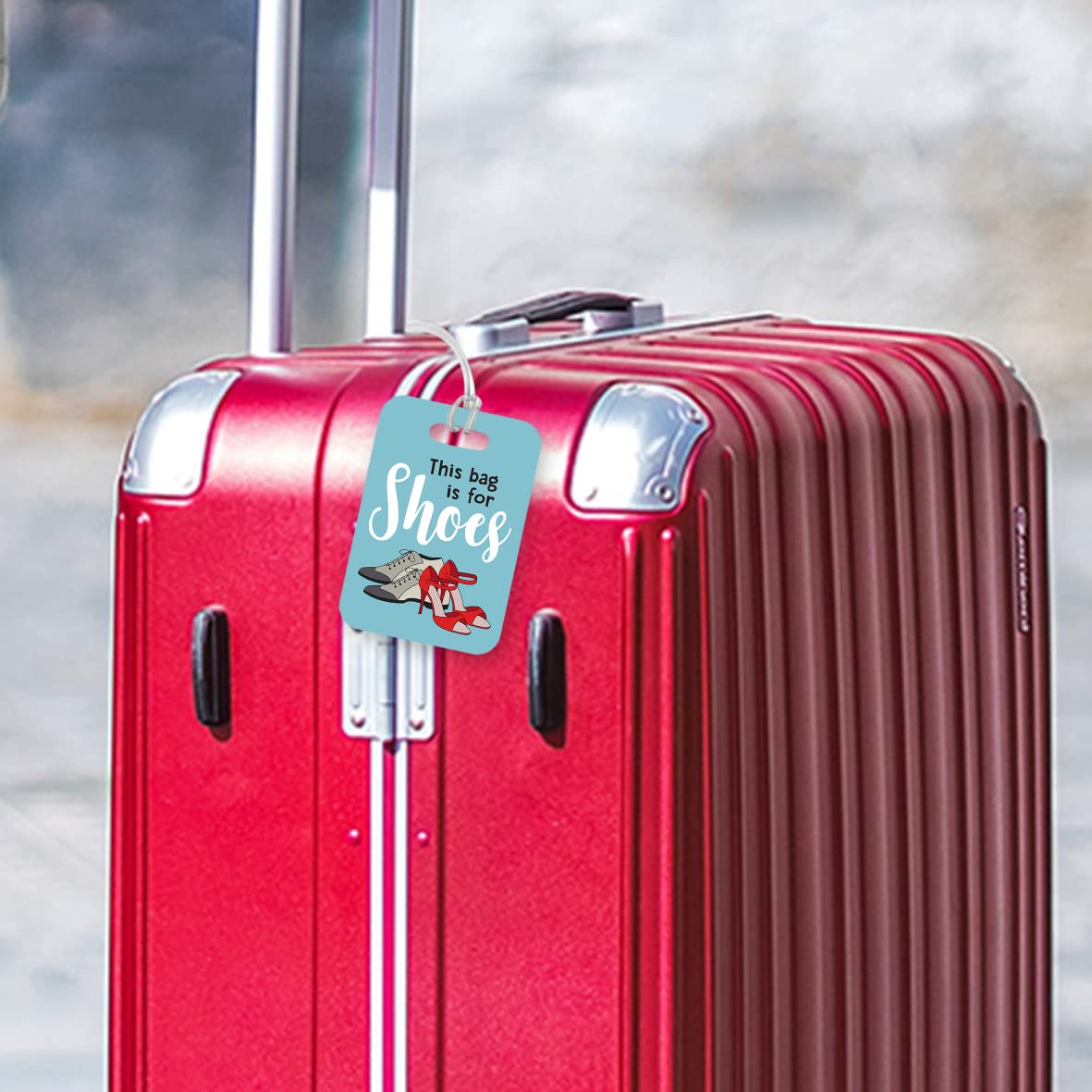 LT003 This Bag is for Shoes Novelty Funny Unique Designer Gift Glossy Plastic Suitcase Luggage Tag