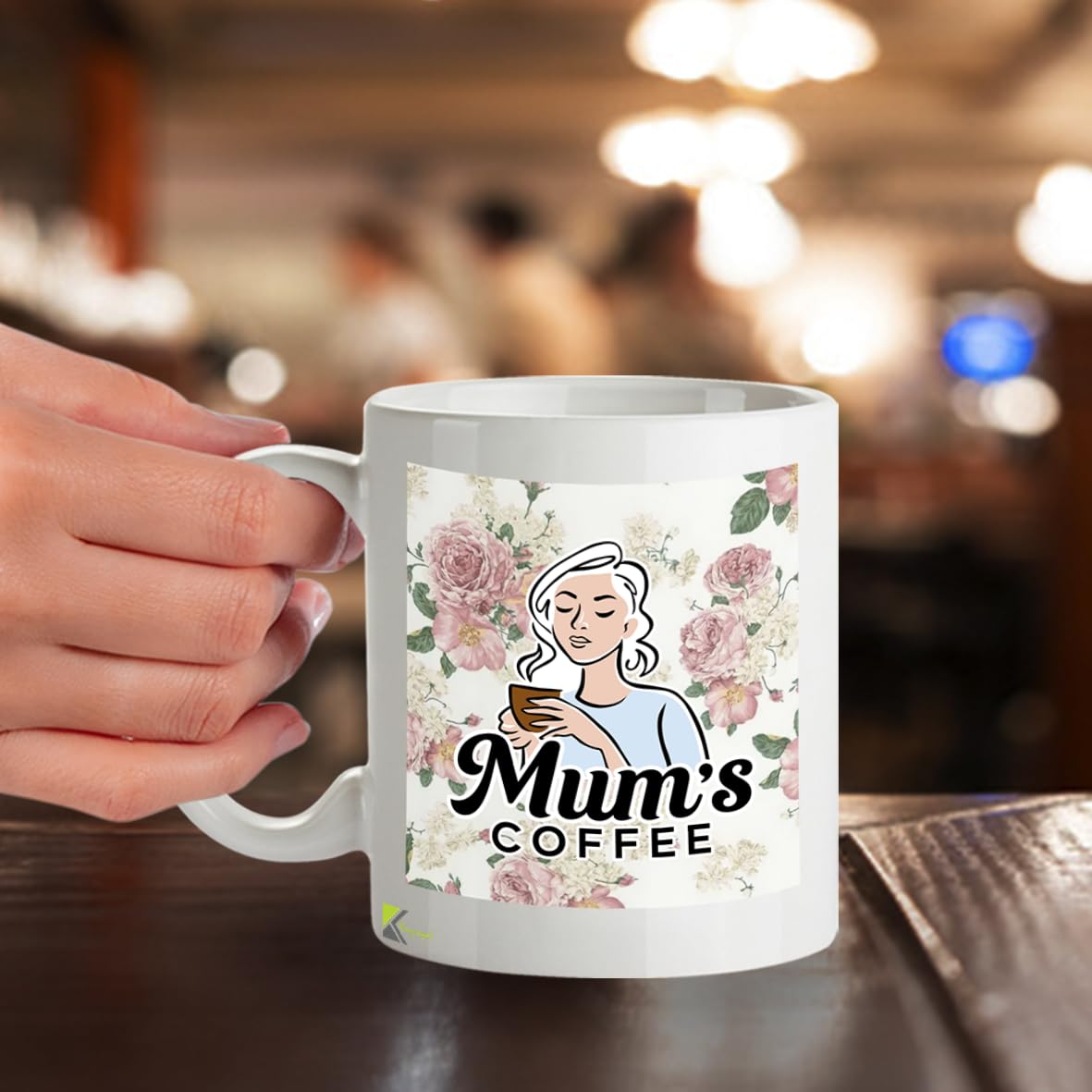 Kruzroyal Mum's Coffee Mug Gift - Best Mum Gifts from Daughter, Son - 11oz Floral Ceramic Cup for Mother's Day, Birthday, Christmas