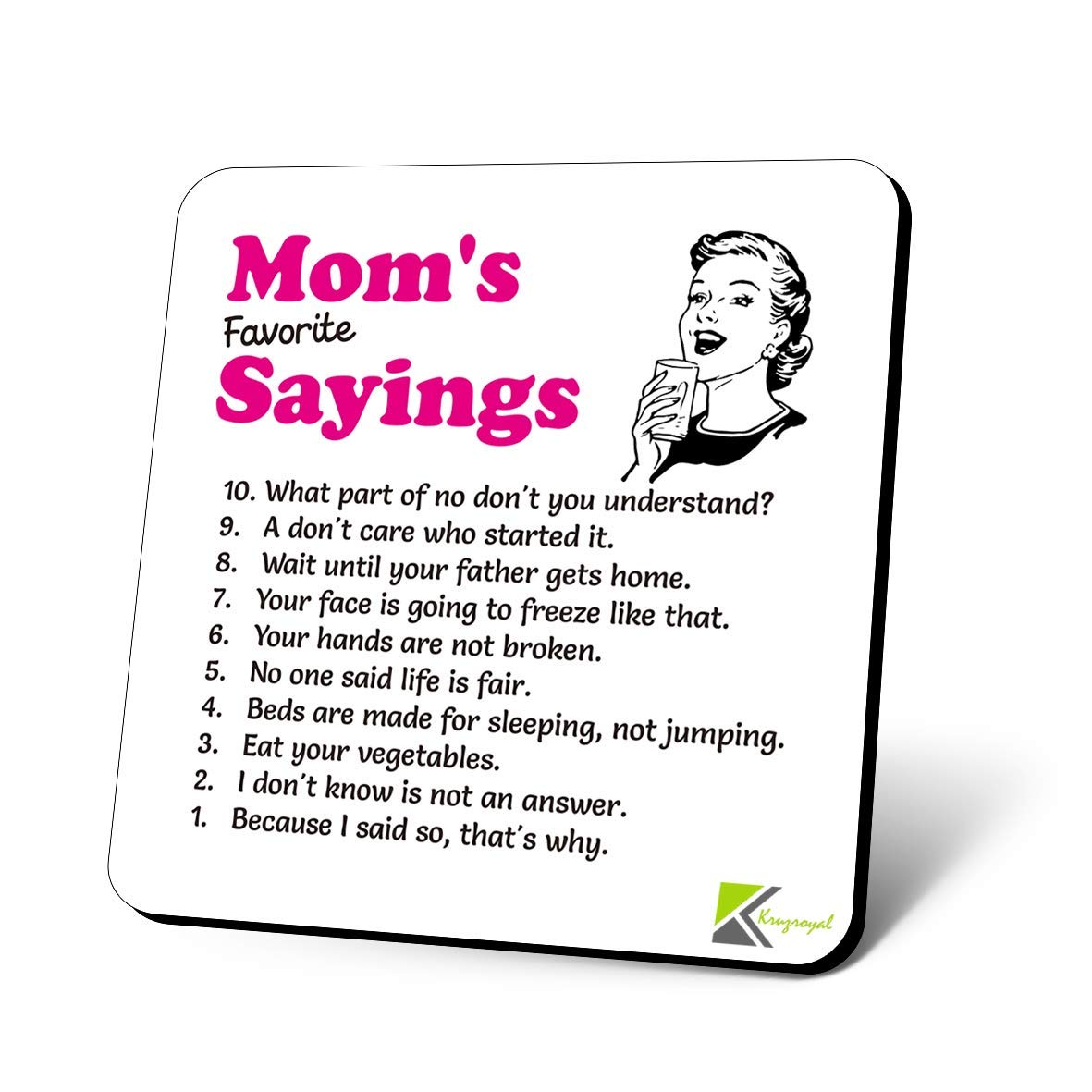 CS1177 Mom's Favorite Sayings Novelty Funny Coffee Tea Drink Gift Glossy MDF Wooden Coaster
