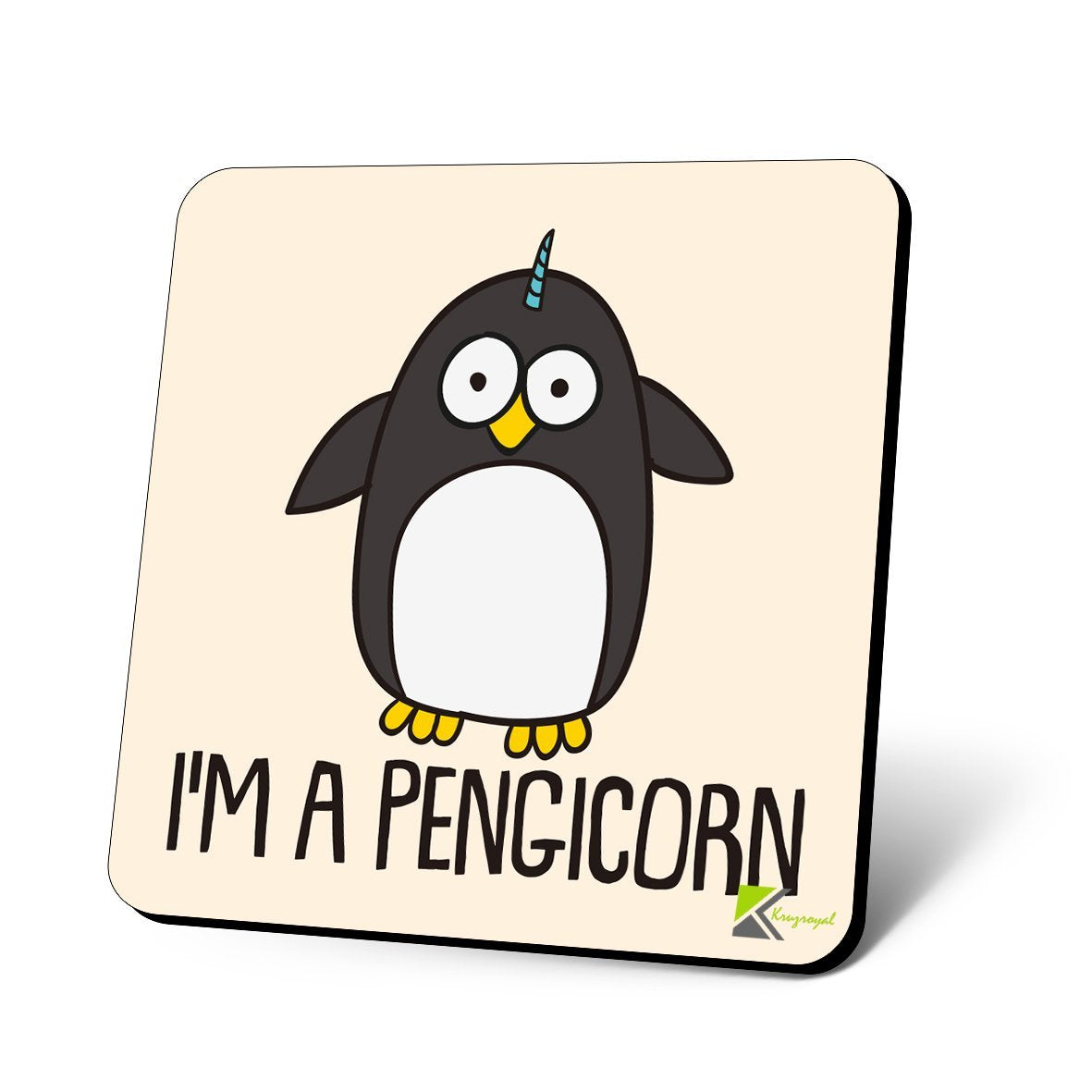 CS1094 I'm A Pengicorn Novelty Funny Coffee Tea Drink Christmas Gift Glossy MDF Wooden Coaster