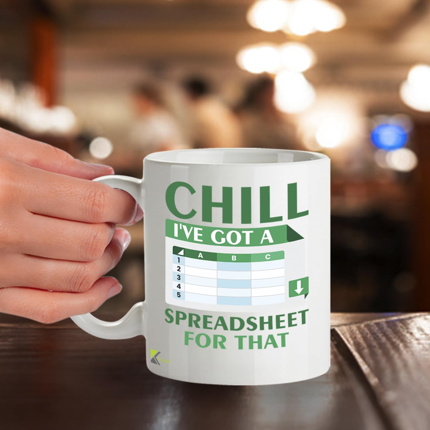 Kruzroyal Chill I Got A Spreadsheet Funny Mug - Novelty Accountant Data Analyst Gift for Work Colleague Men Women