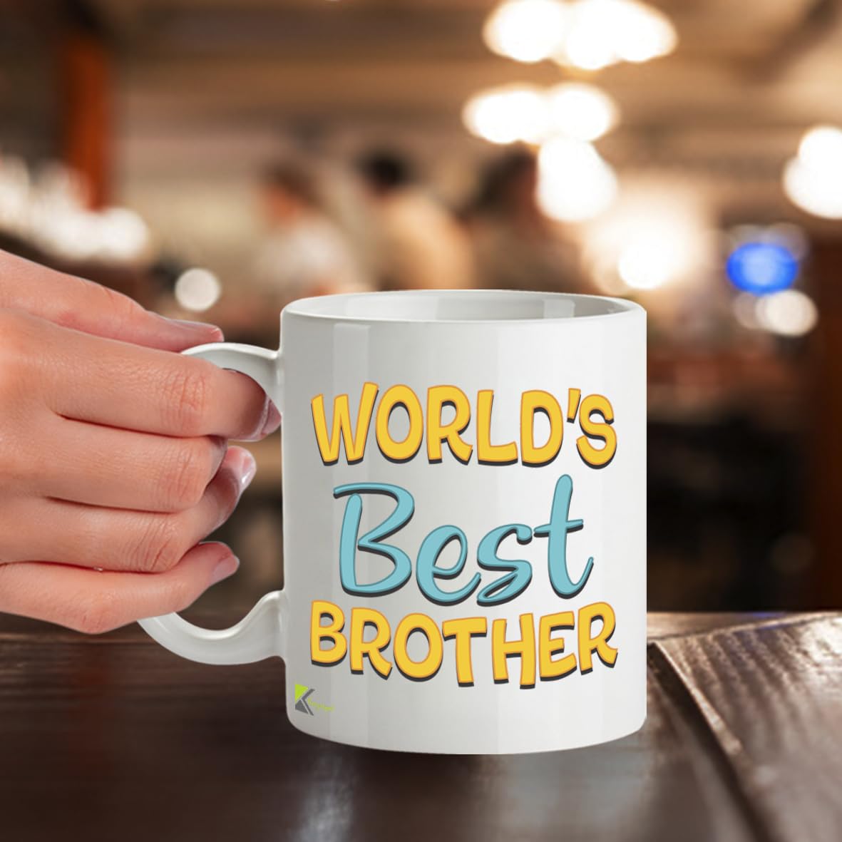 Kruzroyal DZ816 World's Best Brother Mug 11oz - White Ceramic Coffee Cup for Brother from Sister, Brother - Ideal Birthday or Holiday Present