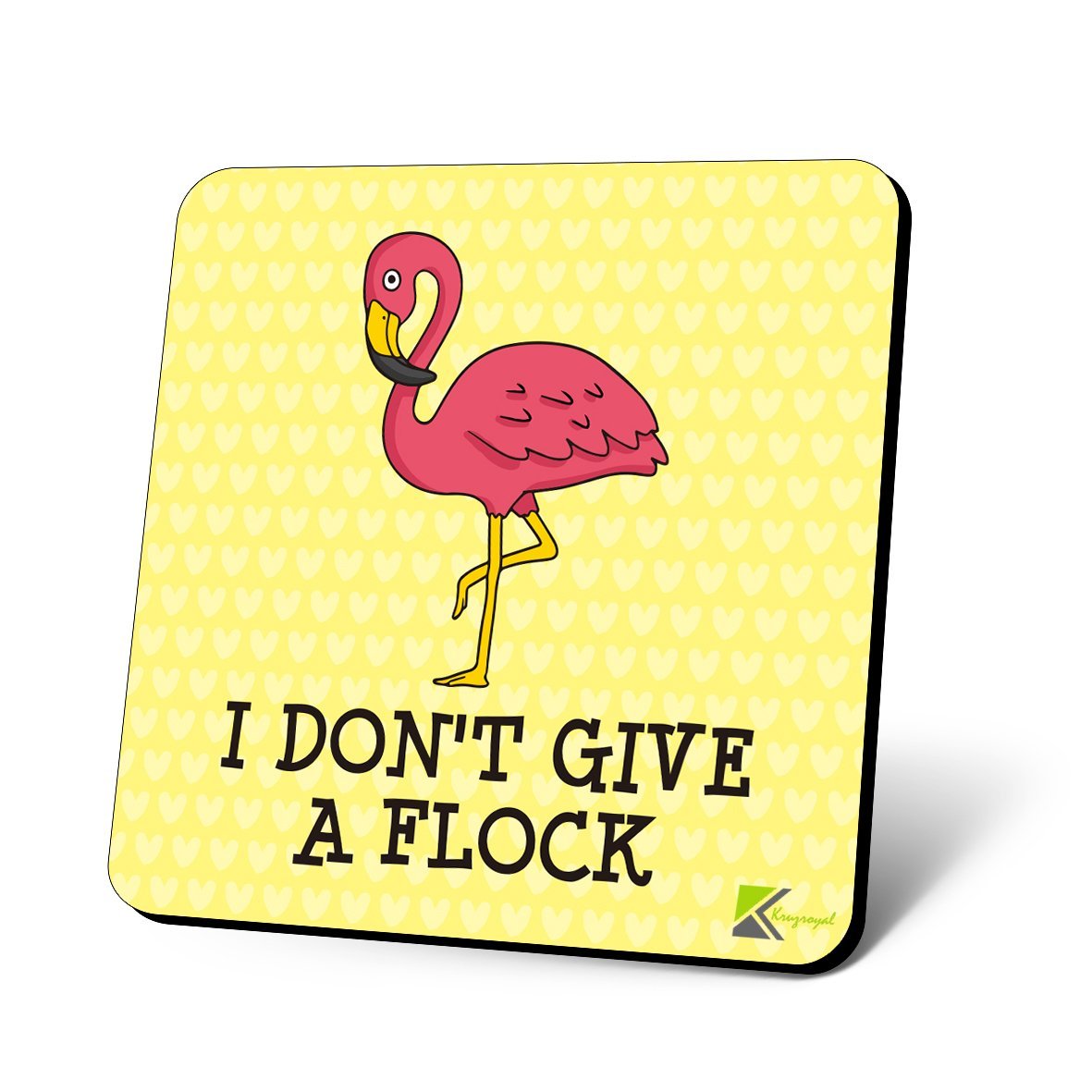 CS1017 I Don't give a Flock/Flamingo Novelty Funny Coffee Tea Drink Christmas Gift Glossy MDF Wooden Coaster