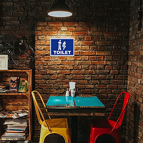 Kruzroyal MP448 Toilet Sign Funny Novelty Retro Vintage Metal Wall Sign Plaque 20cm x 15cm