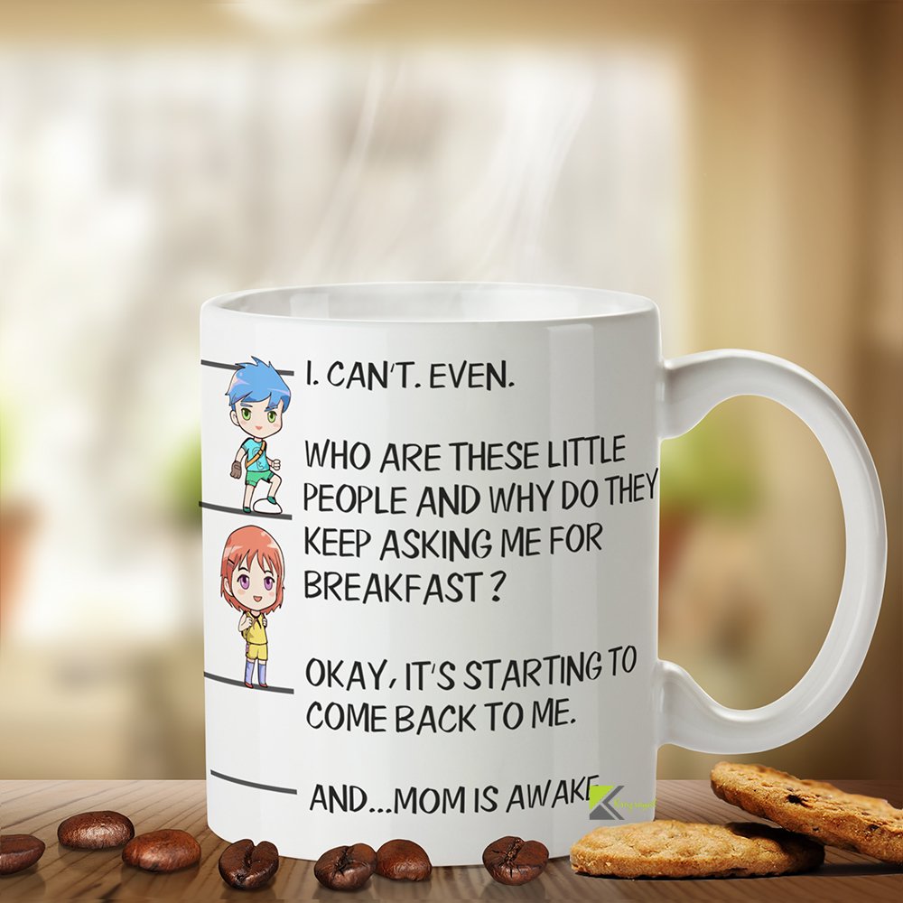 Kruzroyal Mom is Awake Funny Mug, Novelty Coffee Cup, Gift for Mum, New Parent