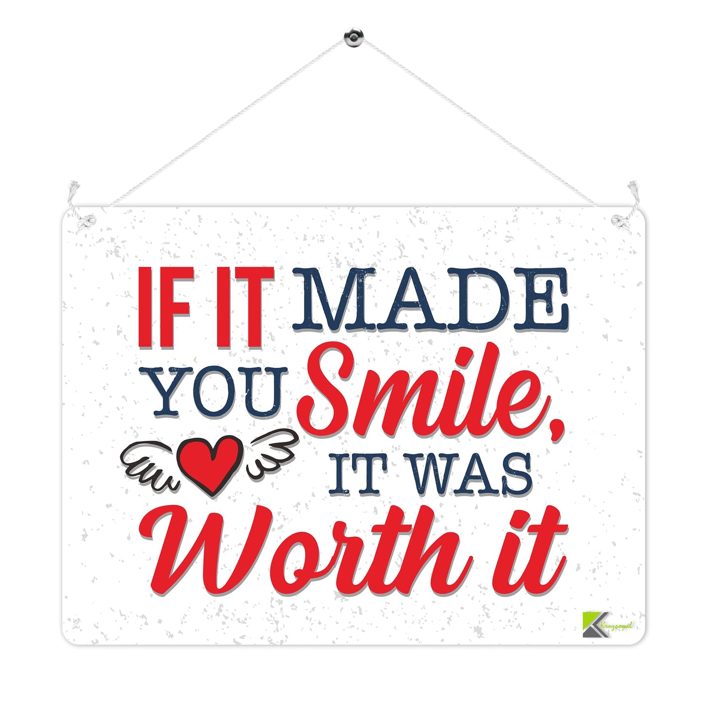 MP269 If it made you smile, it was worth it Funny Novelty Retro Vintage Metal Wall Sign Plaque 20cm x 15cm