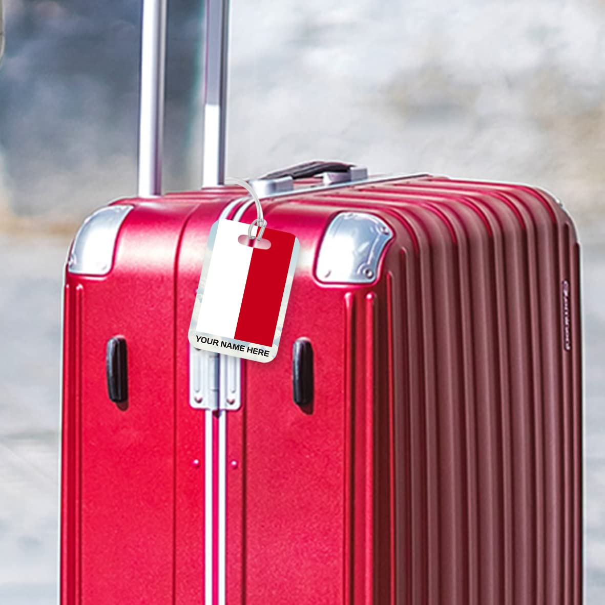 PLT269 Personalised Name with Poland Flag Novelty Funny Unique Designer Gift Glossy Plastic Suitcase Luggage Tag