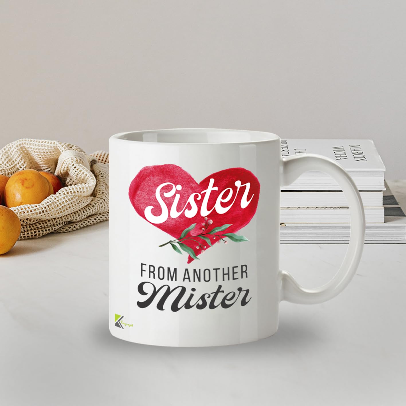 Kruzroyal Sister from Another Mister Mug - Best Friend Gift for Women, Bestie, Work Mate - Heartfelt Friendship Cup