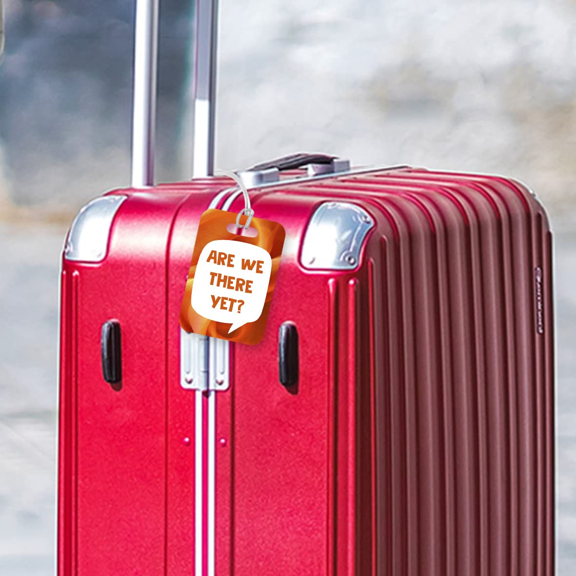 LT017 are we There Yet? Novelty Funny Unique Designer Gift Glossy Plastic Suitcase Luggage Tag