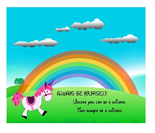 Kruzroyal Always Be Yourself Unless You Can Be A Unicorn Rainbow FunnyMousemat/Pad Anti Slip Computer PC Mouse Mat Thick Rubber Quality Soft Comfort Feel Finish