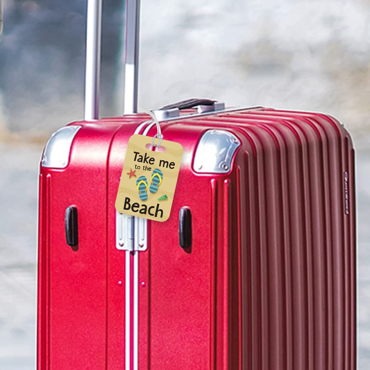 LT050 Take me to The Beach Novelty Funny Unique Designer Gift Glossy Plastic Suitcase Luggage Tag