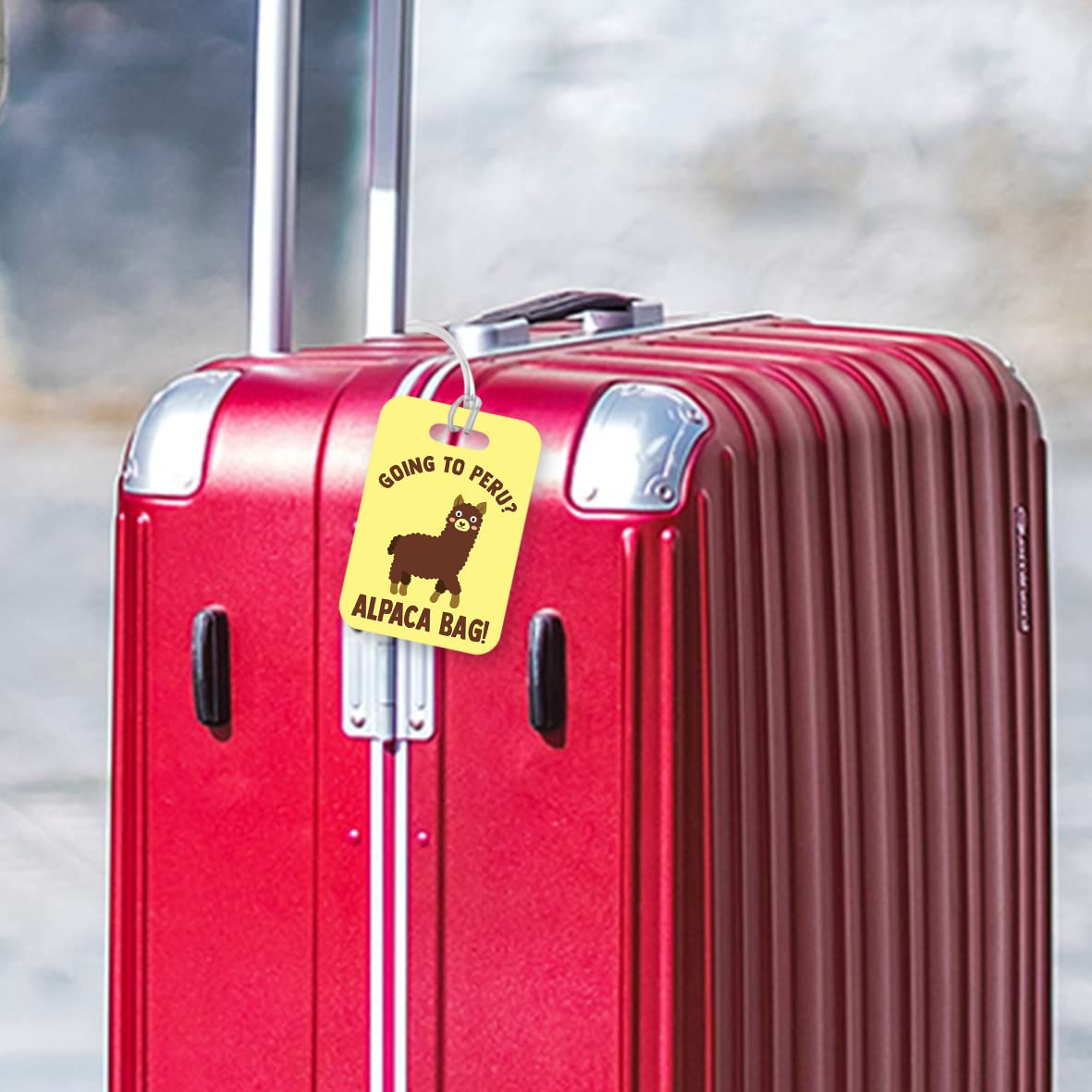 LT035 Going to Peru? Alpaca Bag Novelty Funny Unique Designer Gift Glossy Plastic Suitcase Luggage Tag