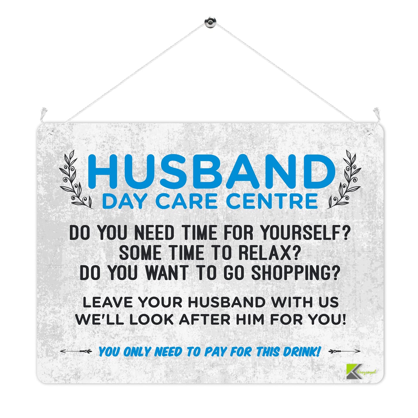 MP232 Husband Day care centre Funny Novelty Retro Vintage Metal Wall Sign Plaque 20cm x 15cm