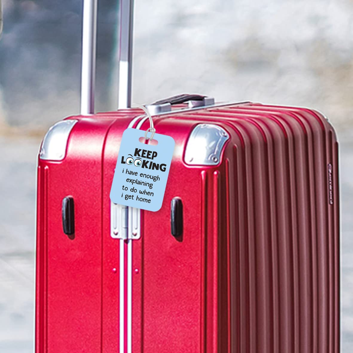 LT054 Keep Looking i Have Enough Explaining to do When i get Home Novelty Funny Unique Designer Gift Glossy Plastic Suitcase Luggage Tag