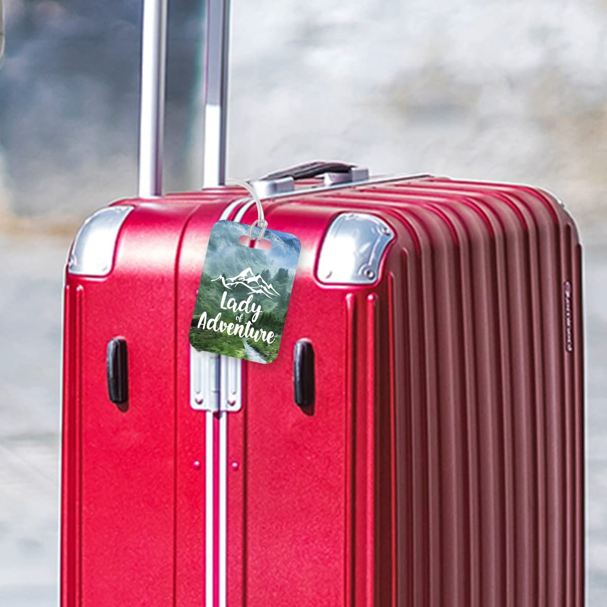 LT151 Lady of Adventure Novelty Funny Unique Designer Gift Glossy Plastic Suitcase Luggage Tag