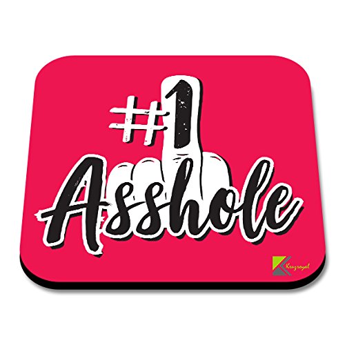 CS108 NO-1 As*Hole/Rude/Adult Novelty Funny Coffee Tea Drink Gift Glossy MDF Wooden Coaster