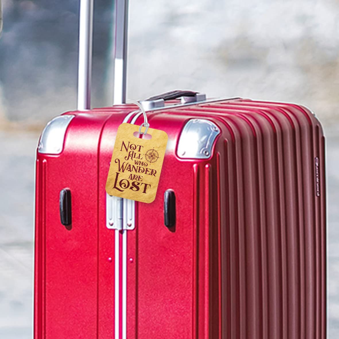 LT067 Not All Who Wander are Lost Novelty Funny Unique Designer Gift Glossy Plastic Suitcase Luggage Tag