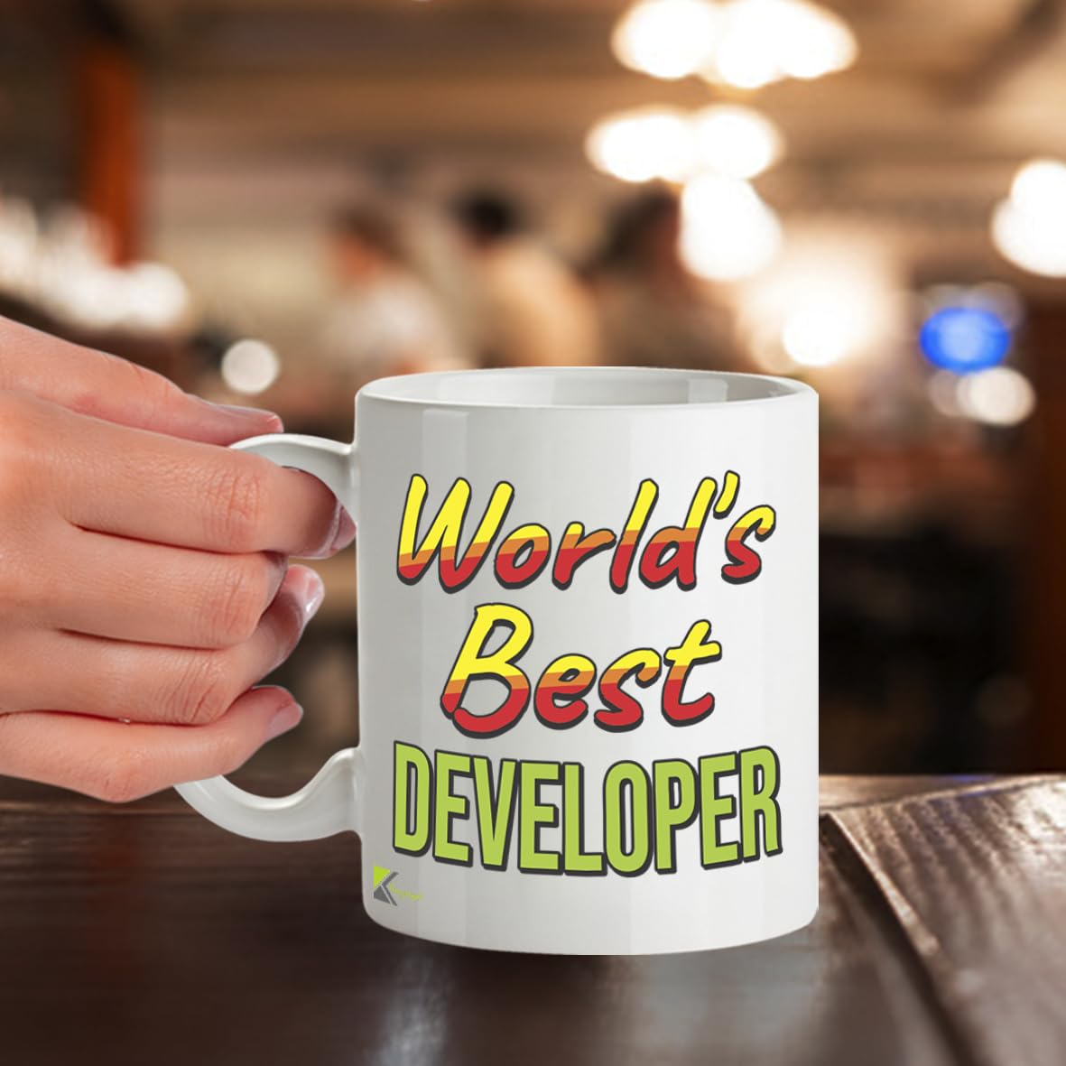 Kruzroyal DZ881 World's Best Developer Mug 11oz - White Ceramic Cup for Programmer, Coder, Engineer - Funny Birthday, Thank You Present