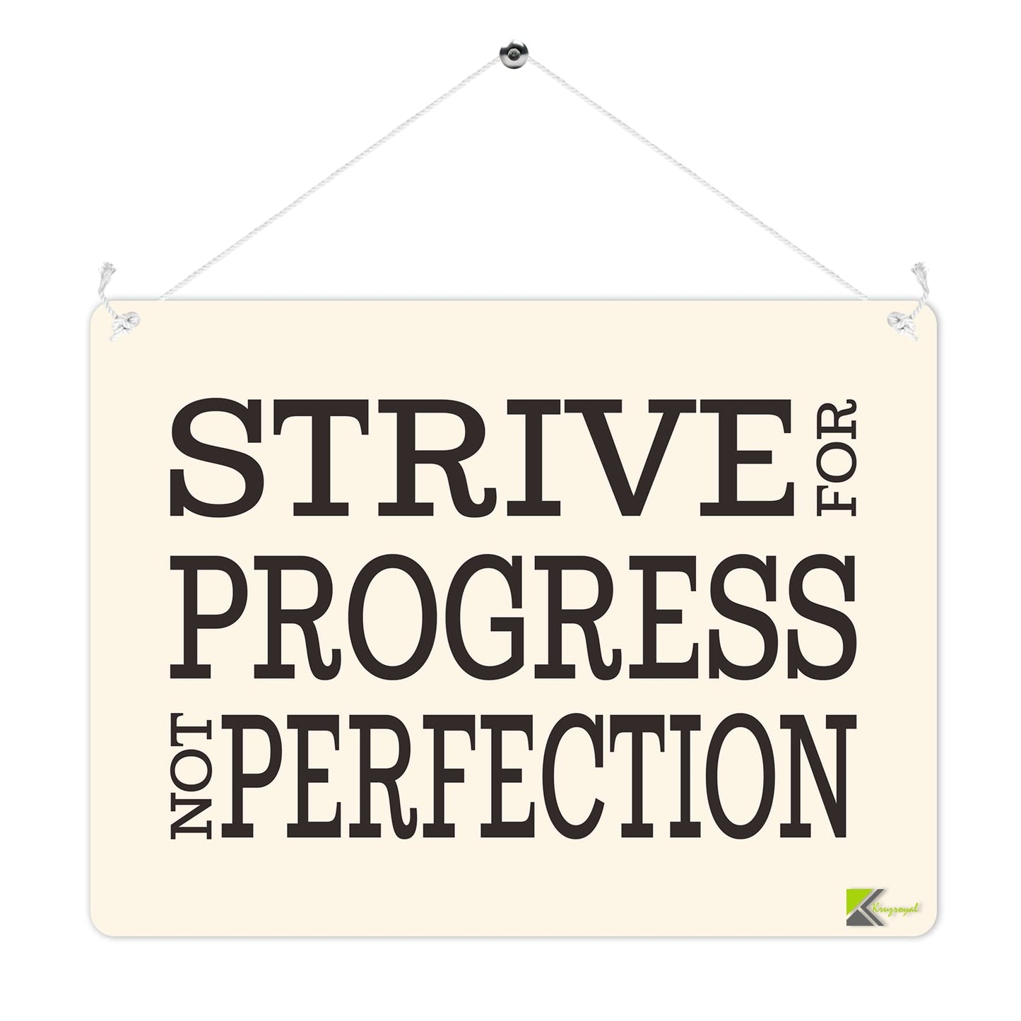 MP271 Strive for Progress not perfection Funny Novelty Retro Vintage Metal Wall Sign Plaque 20cm x 15cm