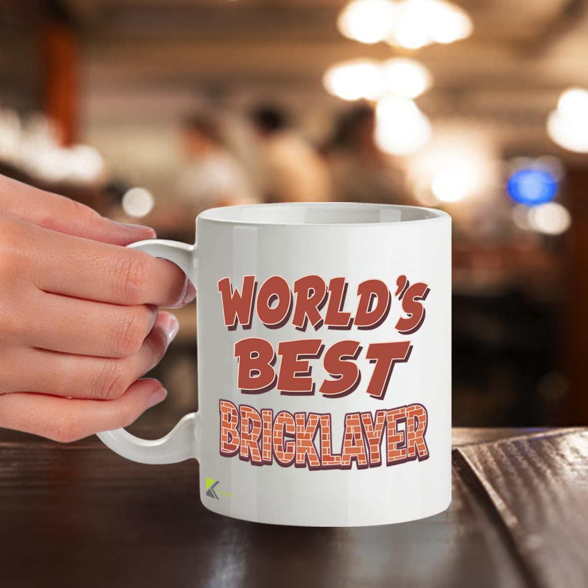 Kruzroyal DZ843 World's Best Bricklayer Mug 11oz - White Ceramic Coffee & Tea Cup for Brickie, Builder - Ideal Birthday, Father's Day, Thank You Present