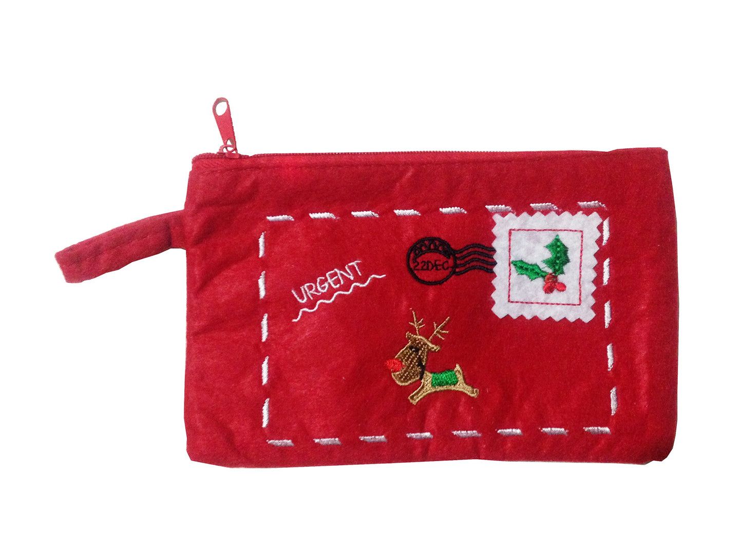 Christmas Embroidered Xmas Zip Purse Gift Stocking filler
