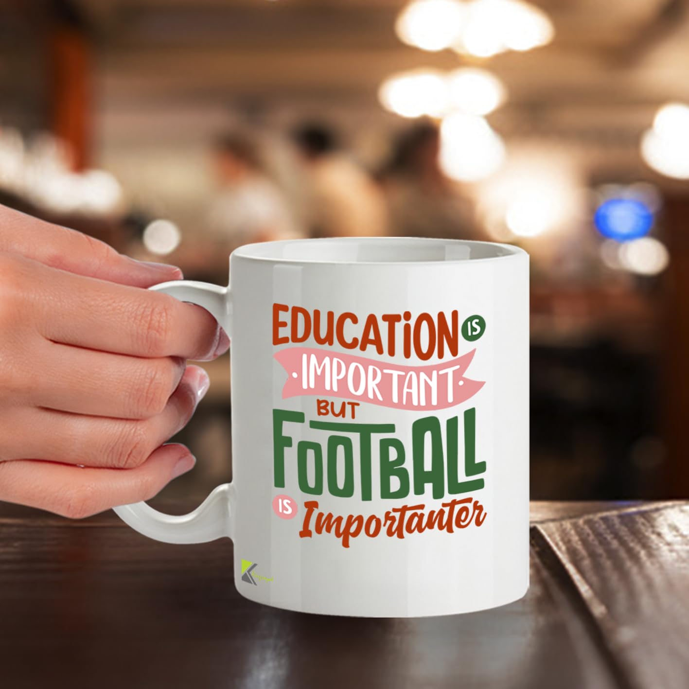 Kruzroyal Funny Football Mug | Football is Importanter | Football Gifts for Men Dad Son Him | Birthday Fathers Day Christmas 11oz