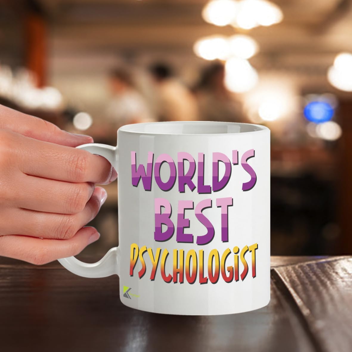 Kruzroyal DZ862 World's Best Psychologist Mug 11oz - White Ceramic Cup for Therapist, Counsellor - Ideal Birthday, Graduation, Thank You Present