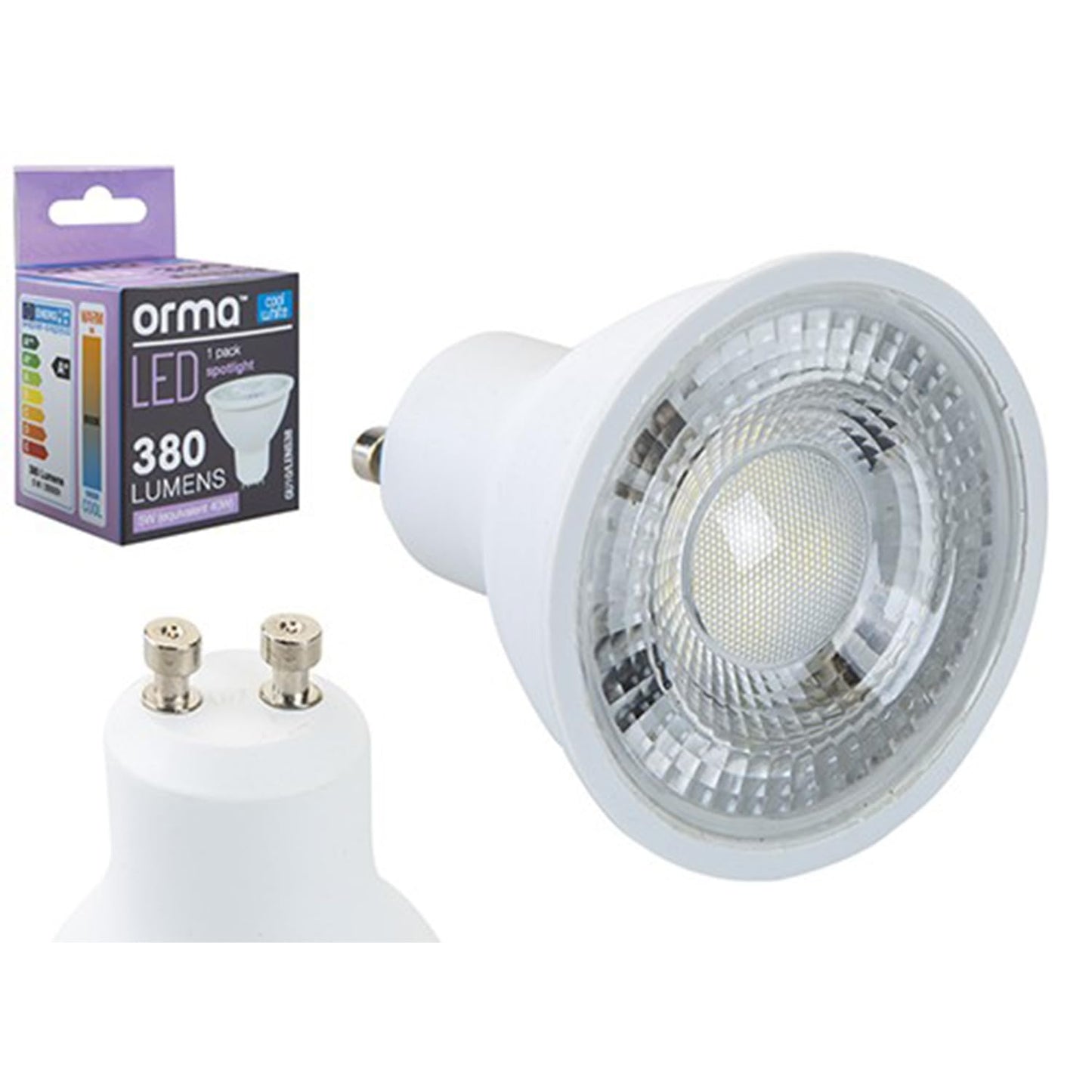 Ultra-bright Cool White Led Gu10 Bulb - 5 Watt (1 Pc.) - Energy-efficient & Long-lasting Light - Perfect For Any Space