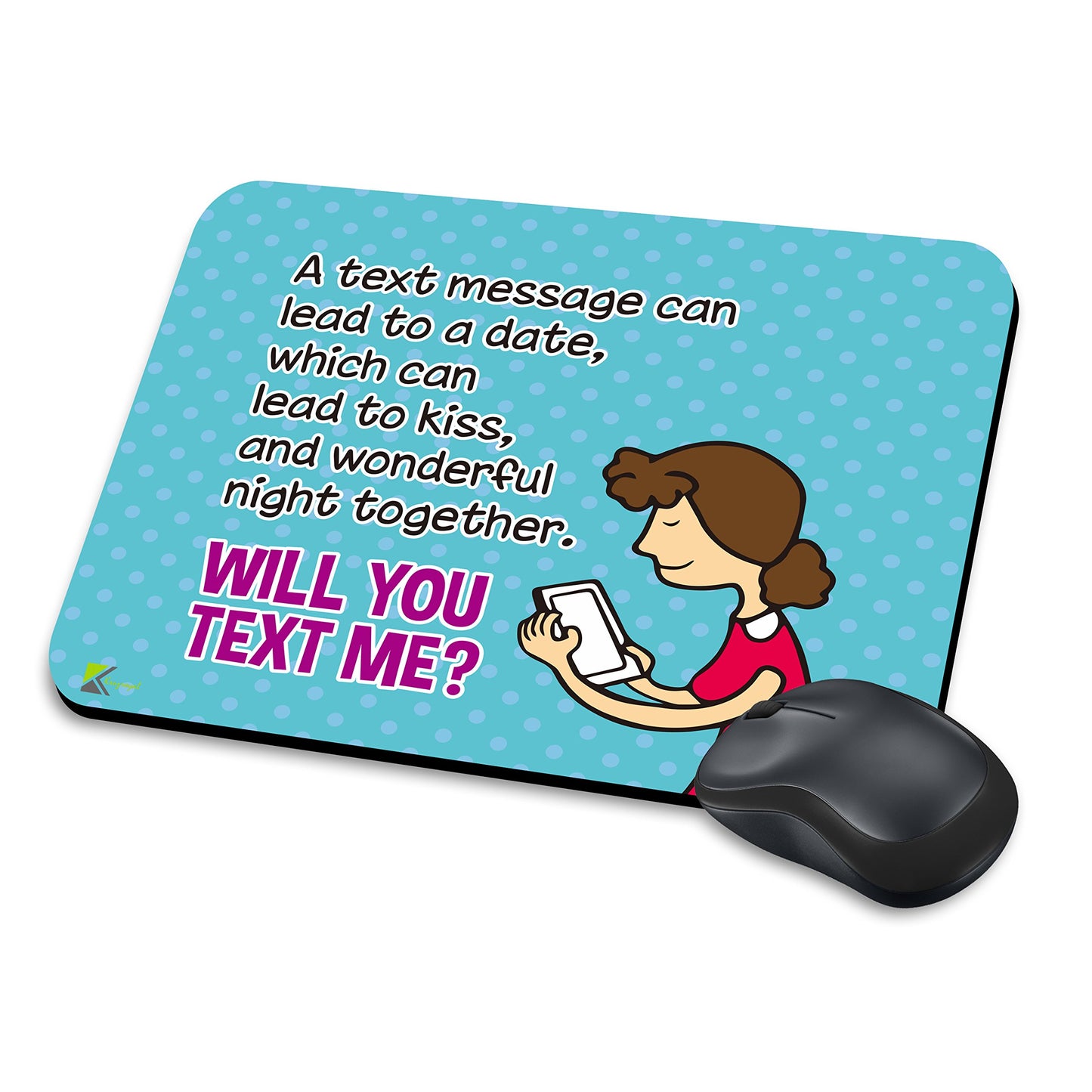 MM210 - Will you text me ? Funny Novelty Gift Mousemat/MousePad Anti Slip Laptop Computer PC Mouse Mat