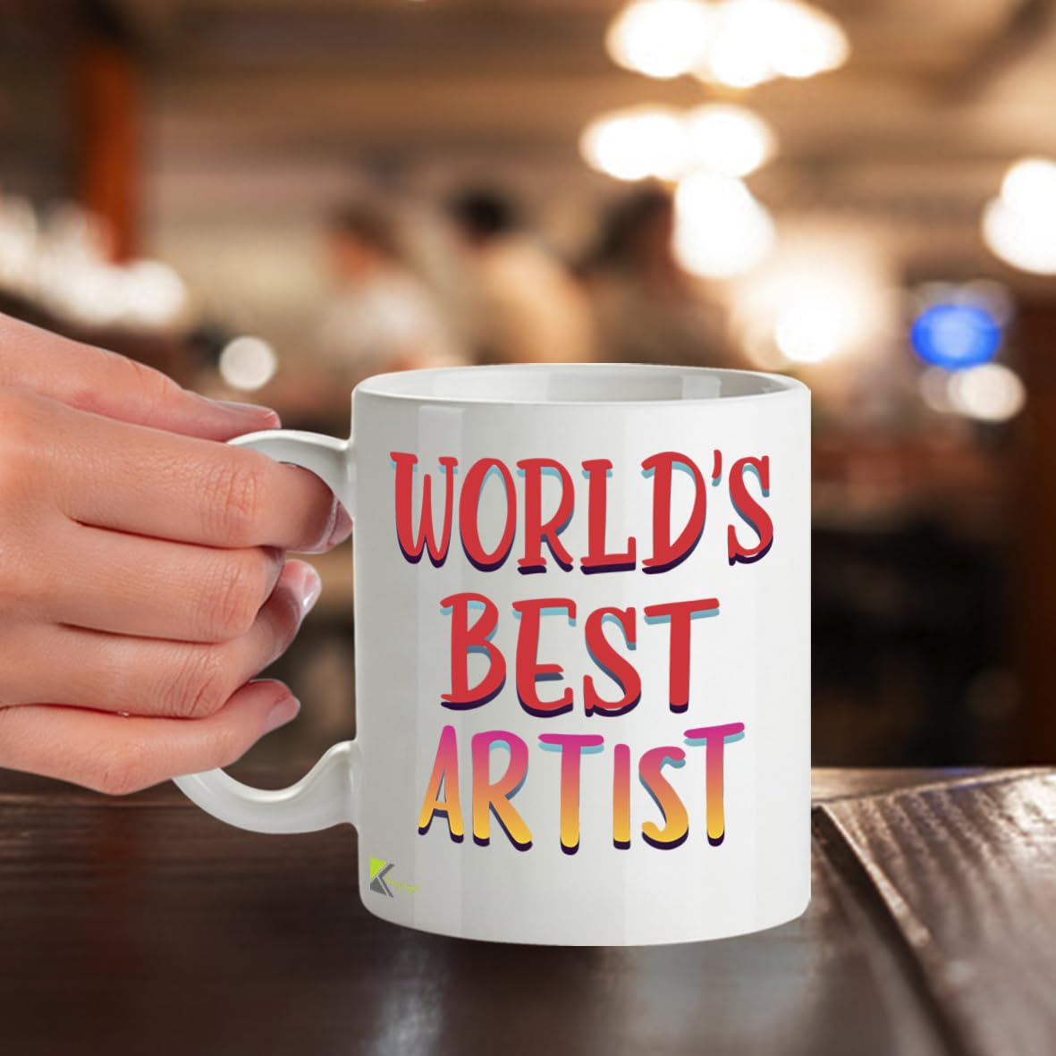 Kruzroyal DZ864 World's Best Artist Mug 11oz - White Ceramic Cup for Painter, Illustrator, Creator - Ideal Birthday, Thank You, Graduation Present