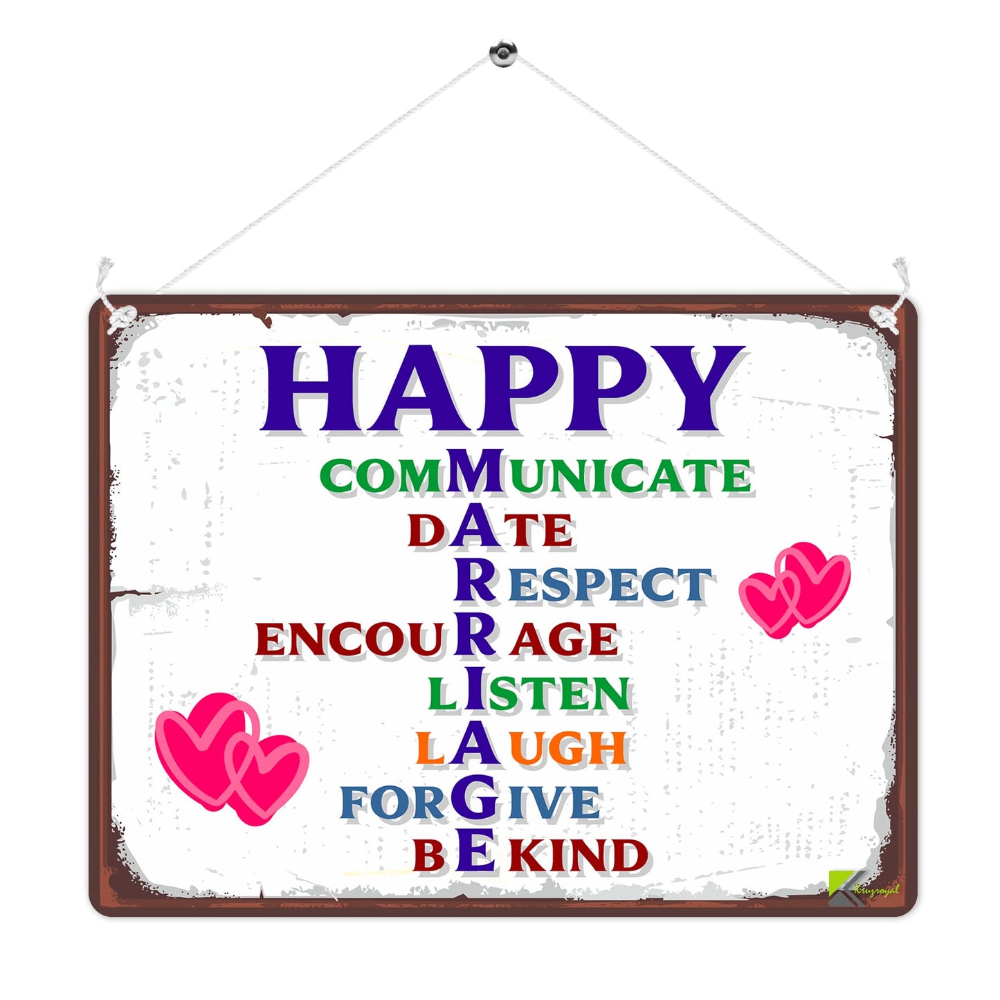 MP298 Happy Marriage Funny Novelty Retro Vintage Metal Wall Sign Plaque 20cm x 15cm