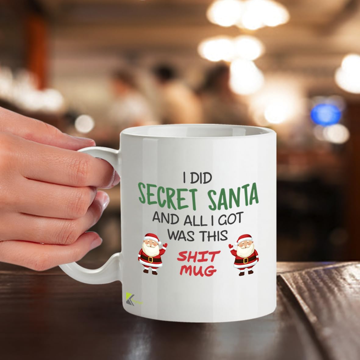Kruzroyal Funny Secret Santa Mug, Novelty Coffee Cup, Office Gag Gift for Work Colleague