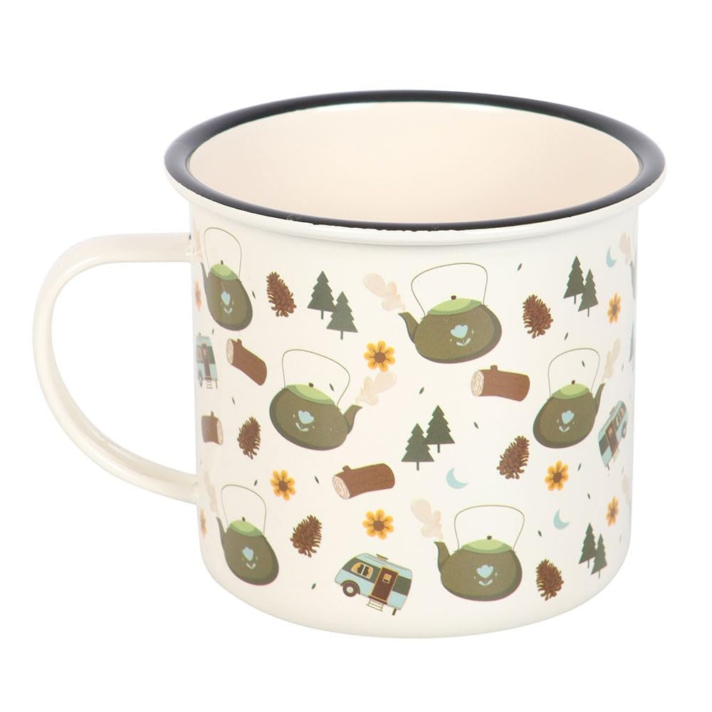 Something Different Camping Enamel Mug (One Size) (White)