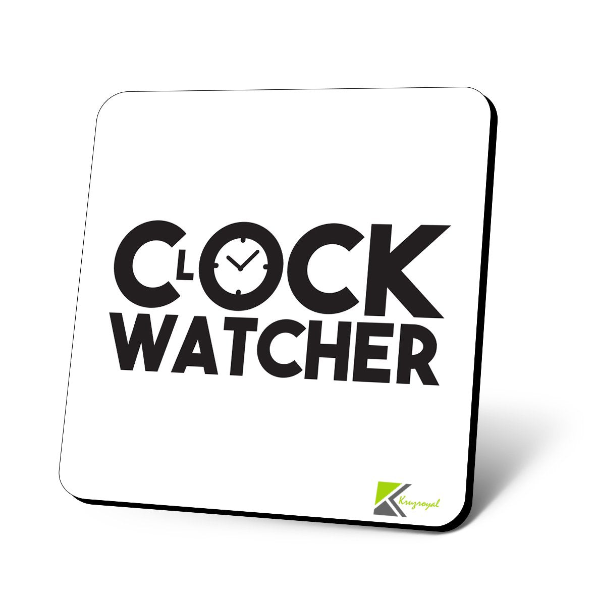 CS841 Clock Watcher Novelty Funny Coffee Tea Drink Gift Glossy MDF Wooden Coaster