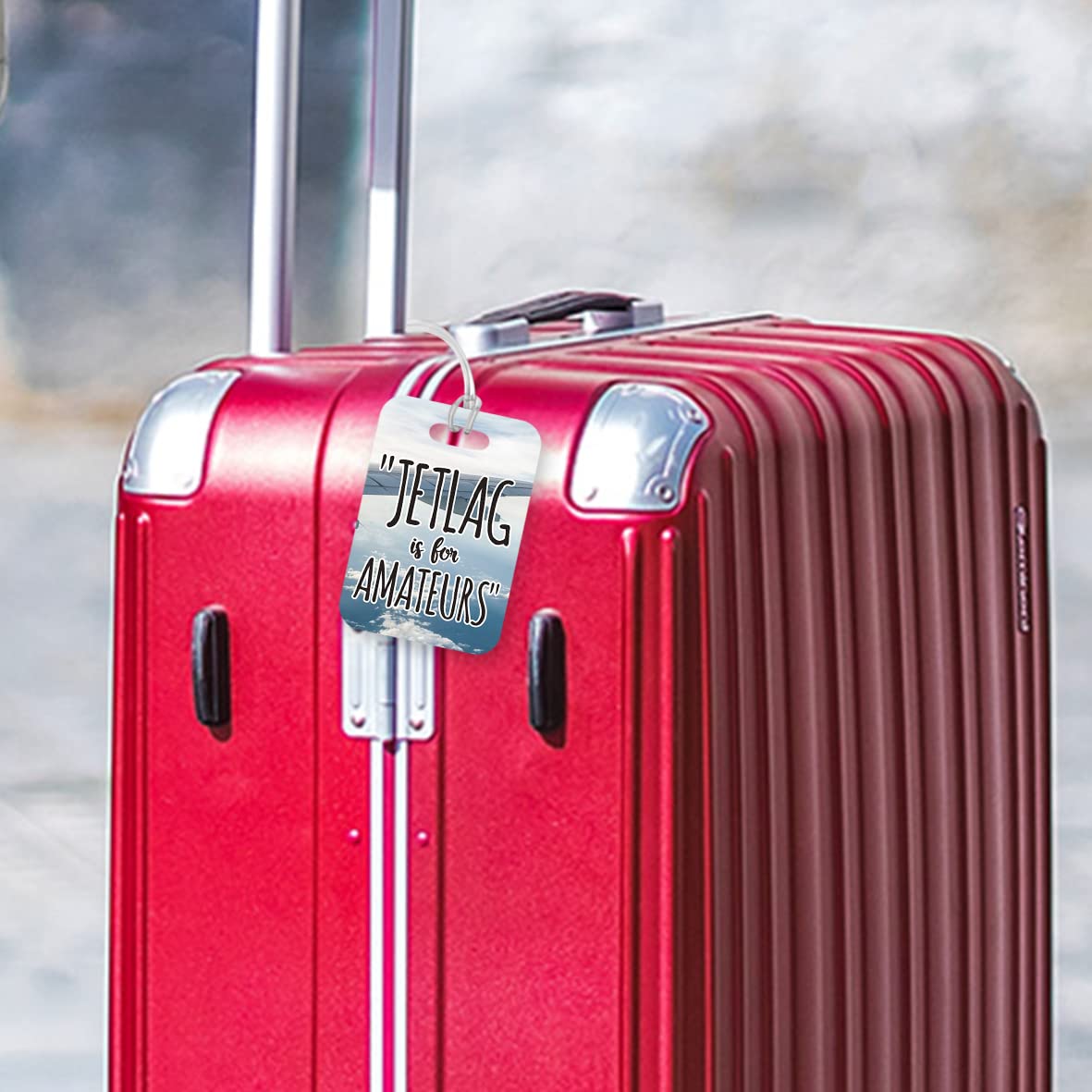 LT203 "Jetlag is for Amateurs" Novelty Funny Unique Designer Gift Glossy Plastic Suitcase Luggage Tag