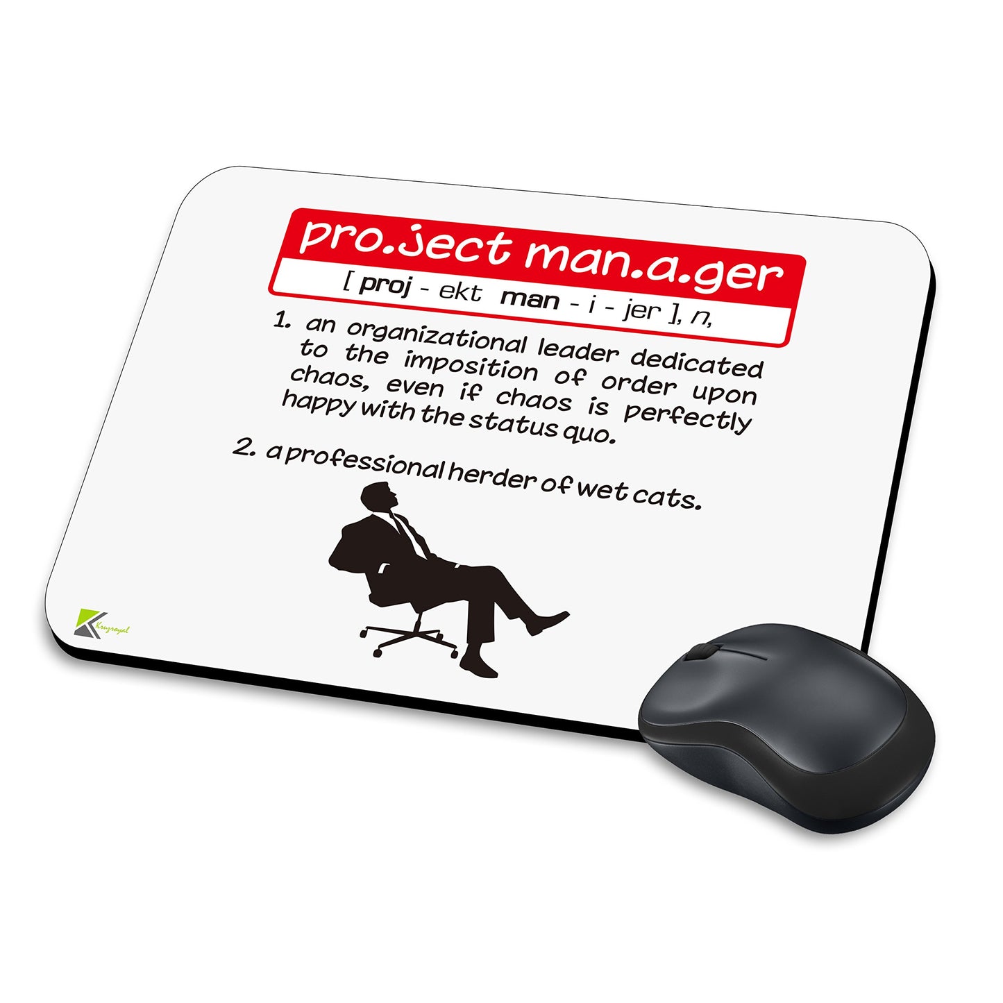 MM076 - Defination of Project Manager Funny Novelty Gift Mousemat/MousePad Anti Slip Laptop Computer PC Mouse Mat