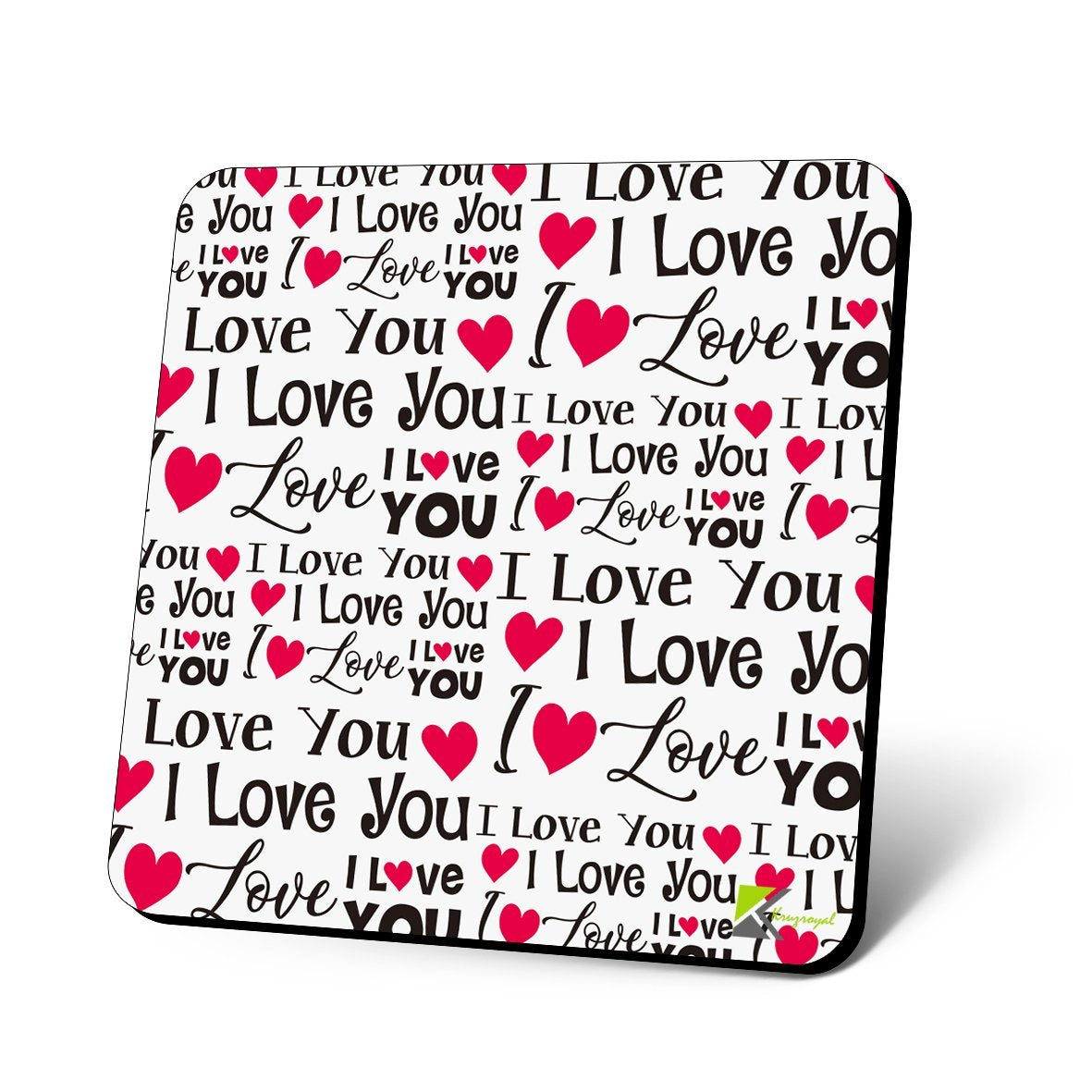 CS1060 I Love You I Love U Novelty Funny Coffee Tea Drink Glossy MDF Wooden Coaster