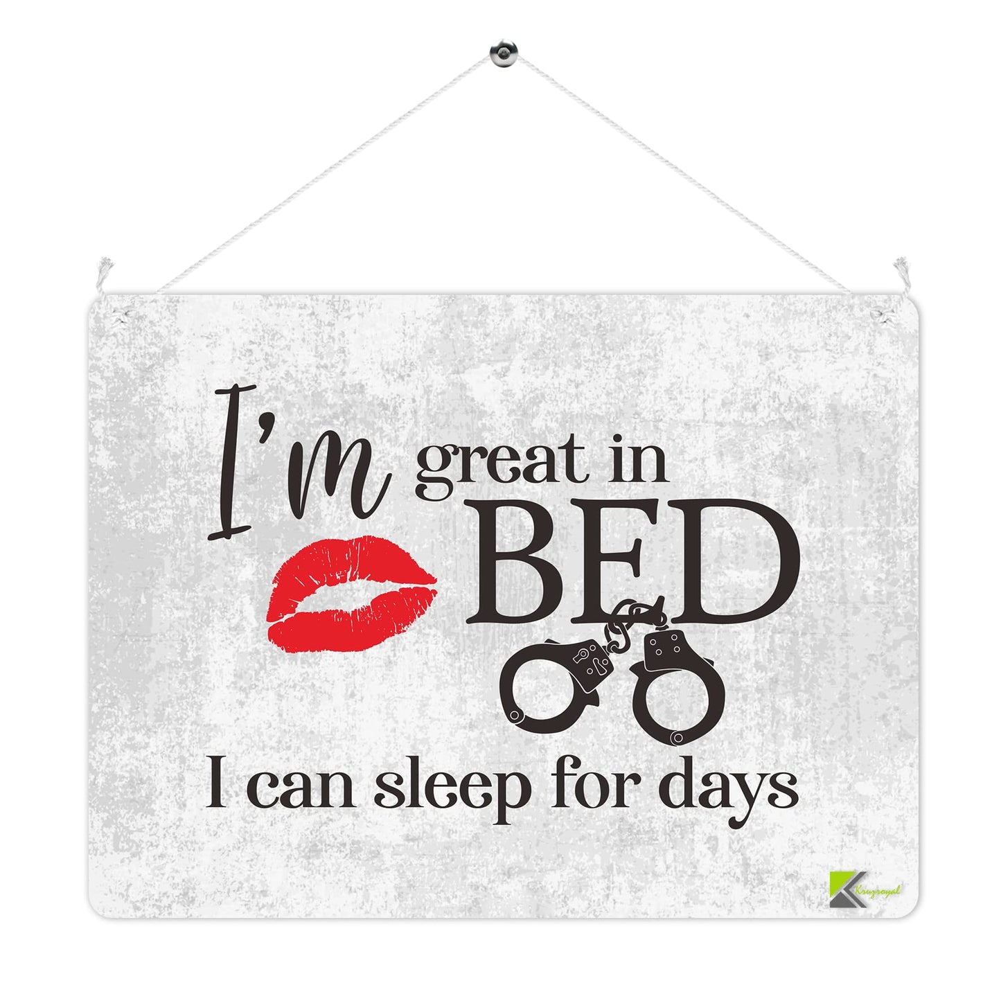 MP245 I'm great in BED, i can sleep for days Funny Novelty Retro Vintage Metal Wall Sign Plaque 20cm x 15cm