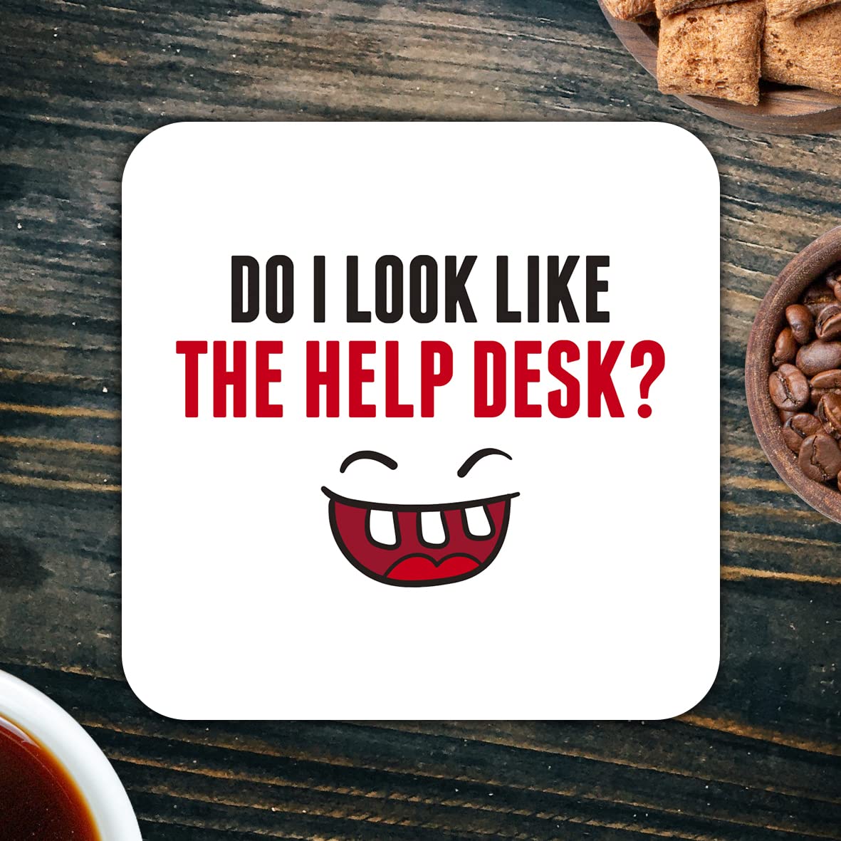 CS748 Do i Look Like The Help Desk? Novelty Funny Coffee Tea Drink Gift Glossy MDF Wooden Coaster