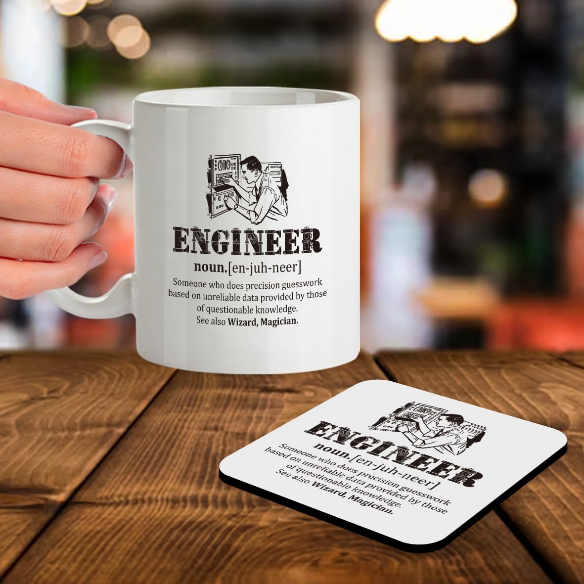 Kruzroyal SM014 Defination Engineer - 11OZ Mug & Matching Coaster Set